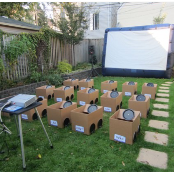 kids ready to watch the movie