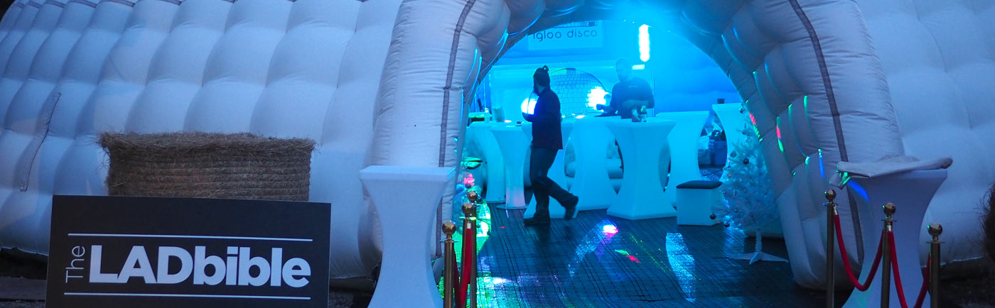 Boutique events company Igloo Disco hosted the 2016 LadBible Christmas party in a safe, sturdy and dry inflatable marquee